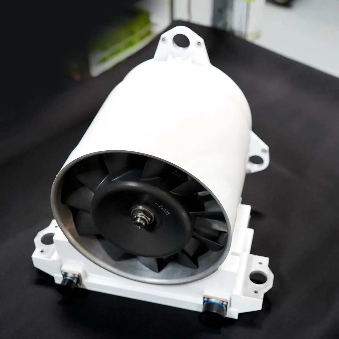 Finished fan housing with white coating